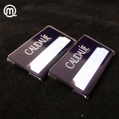 China Reusable Custom Rectangle Shape Brand Support Workers Name Badges for sale