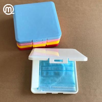 China Factory Directly Recyclable Japan Style Face Mask Square Shape Customized Plastic Case Container Box In Different Colors for sale