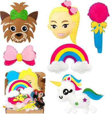 China Unicorn toys wonderland learn to sew magic travel projects girl beginner stuffed unicorn plush toys diy kids sewing crafts kit for sale