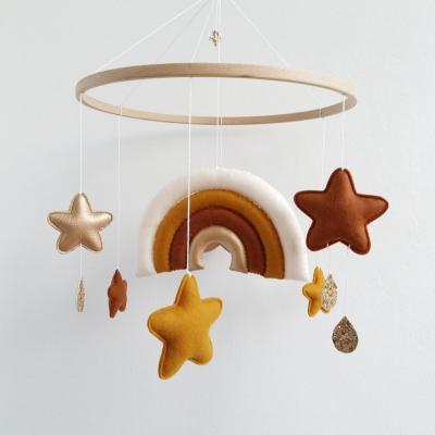 China Toy Personalized kdis nursery room gifts nordic soft montessori felt stars design rainbow boho nursery baby crib mobile toys for sale