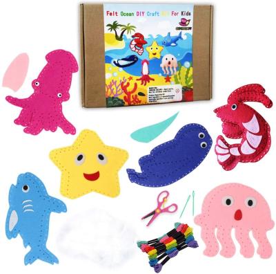 China Diy craft kit premium factories handmade ocean felt sea animals art kids activity craft sewing kits for kids diy for sale