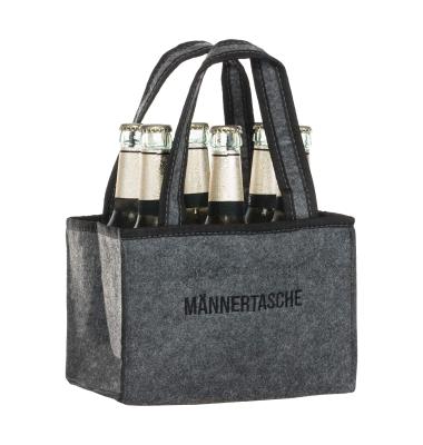 China Reusable Party Men Packs Folding Nonwoven 6 Felt Custom Logo Collapsible Carry Wine Bags, Water Bottle Carrier for sale