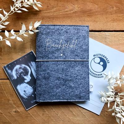 China Latest new fashion German pregnant woman travel custom printing envelope felt mutterpasses, mother passport cover for sale