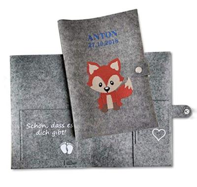 China Fashion Mummy Folder Handmade Ultrasound Image Fox Whisper Pass Felt Maternal Mother Passport Cover For Pregnancy for sale