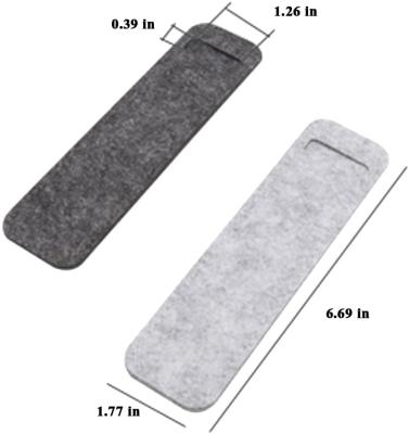 China Schools & Custom Felt Offices Logo Pen Case Long Style Small Gray Portable Single Sleeve Bag High Quality Eco-Friendly Eco-Friendly for sale