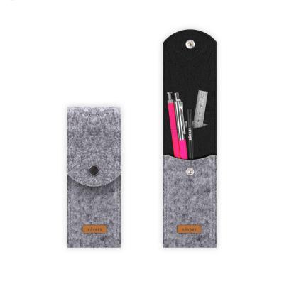 China Schools & Offices Style Handmade Elegant Minimalist Protective Custom Stylus Slim Case Felt Pen Pencil Sleeve for 2-4 Pens and Rulers for sale