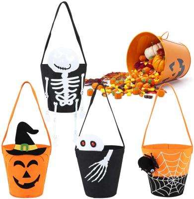 China Polyester Felt Trick or Treat Monogram Large High End Sunscreen Halloween Decoration Reusable Handmade Halloween Bags for Kids Children for sale