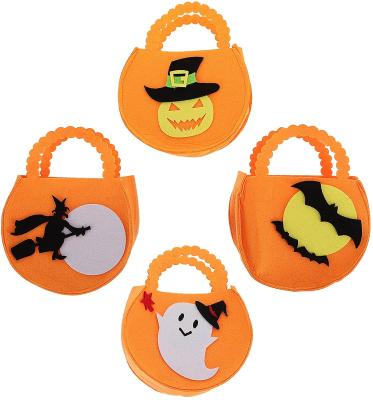 China Polyester Felt Halloween Decoration Costume Kids Props Halloween Props Ghost Bat Decor Candy Treat 2021 Horrible Gift Bag Felt Halloween Bags For Kids for sale