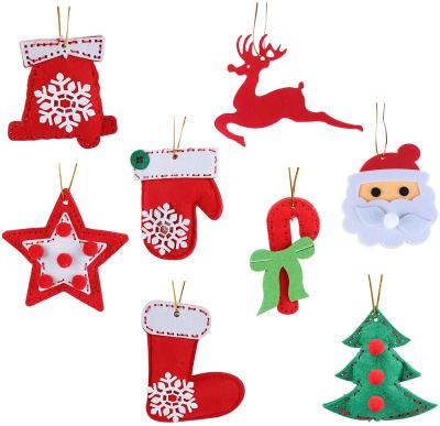 China Christmas Ornament New Year Door Hanging Decorations Christmas Tree Felt Kit Home Gifts DIY Felt For Kids Sewing Craft for sale