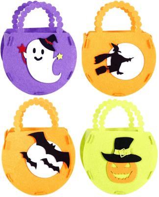 China Funny Cute Reusable Nonwoven Felt Goodie Halloween Gift Bags Toddler DIY Trick or Treat Bag Halloween Decor for Treats and Treats for sale