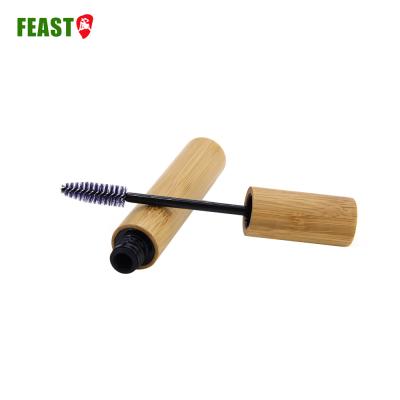 China Hot Sale Cosmetic PP Inner Plastic Cosmetic Bamboo Jar With Silicone Brush Head 10ml 15ml Mascara Container Stick for sale