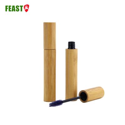 China Cosmetic Mascara Jar 10ml 15ml PP Bamboo Inner Plastic With Silicone Brush Head Inclusive Bamboo Mascara Jar for sale