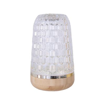 China LED table lamps USB interface touch adjustable three-color adjustable crystal table lamp modern glass magnetic filling smart home lights for sale