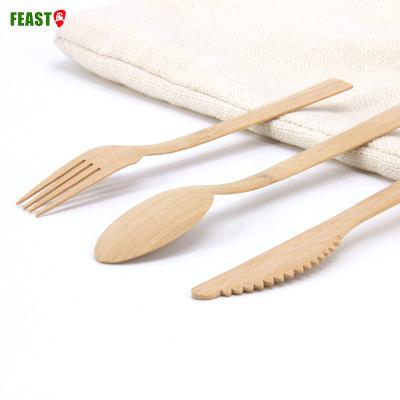 China Kitchen Tableware Set Professional Factory Portable Cute 3.2g Children Bamboo Disposable Cutlery Set For Kitchen Dinnerware Set for sale