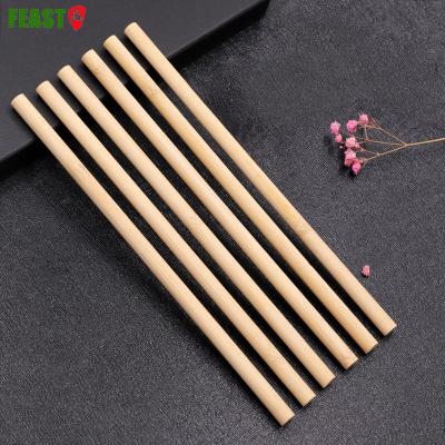 China Modern Wholesale Compostable 120mmx8mm Tea Drinks Milk Box Environmental Bamboo Drinking Straw for sale