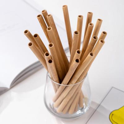 China Modern Biodegradable Yellow Color Environmental Drinking Bamboo Drinking Straw 120x8mm for sale