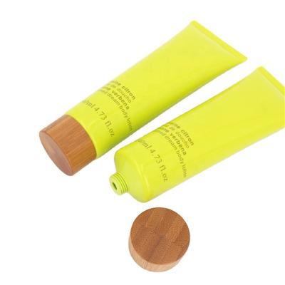 China Luxury Cosmetic Tube 60g Empty Bamboo Screw Lid Cosmetic Soft Empty Cosmetic Packaging For Skin Care for sale