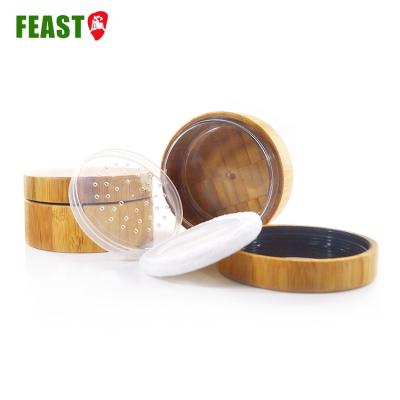 China airless bamboo empty loose powder container for sale