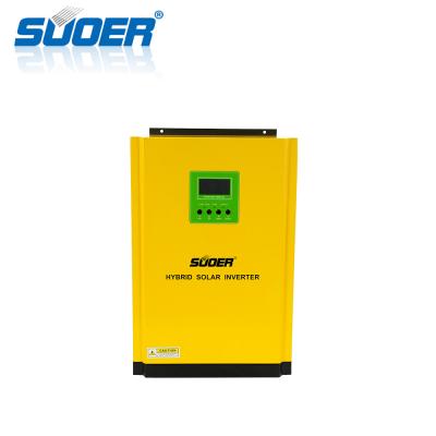 China Suoer 5kva 5000W 230V 48V AC Inverter hybrid solar mppt pure sine wave inverter can work without battery 550*400*125mm for sale