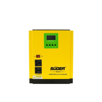 China 90% SUOER 3000va 24V two in one lcd display pure sine waveform inverter with ac charger hybrid solar inverter for sale