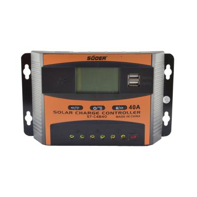 China Manual Charger Controller Suoer 40A 48Volt PWM Solar Charge Controller for sale