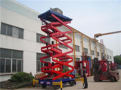 China 300kg mobile hydraulic manual scissor lift platform , scissor aerial work platform for sale