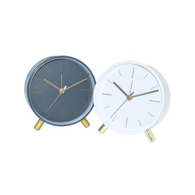 China CLASSIC Round Design, Ultrathin Metal Pin Digital Alarm Clock in Aluminum Case for sale