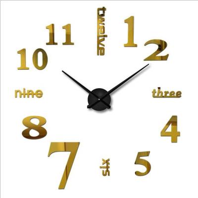 China Minimalist Raymons 3D Acrylic 14 Inch Wall Stickers Living Room Bedroom Mirror Wall Clock Fashion Decorative Mute Clock DIY Wall Stickers for sale