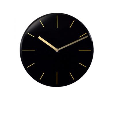 China 12 O'clock Show Raymons New Design 14 Inch Print Paper Dial Clock Home Decoration Round Glass Quartz Wall Clock With Customized Logo for sale