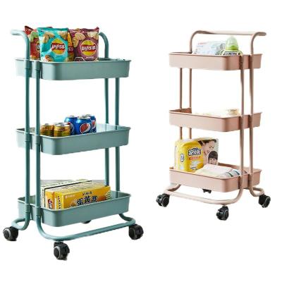 China Sustainable Multi-Layer Rows Basket Vegetable Bins Rolling Storage Cart Wire Stackable Vegetable And Fruit Basket With Wheels for sale