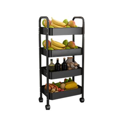 China 360 Degree Sustainable Multifunctional Baskets Fruit Vegetable Storage Rack Household Shelf With Wheels for sale