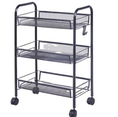 China Sustainable Iron Smart Kitchen Cart Kitchen Storage Rack Shelf With Wheel From OEM Factory for sale