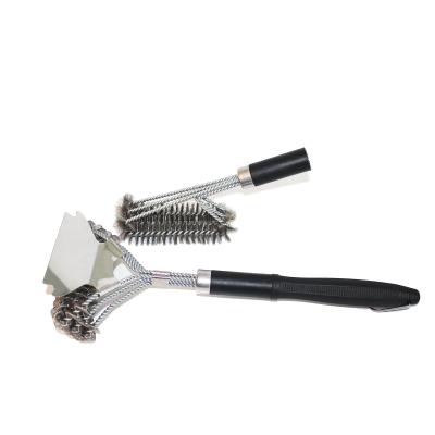 China Wholesale Easily Cleaned Grill Brush and Scraper Steel Wire Grill Cleaning Brushes Barbecue BBQ Brush for sale