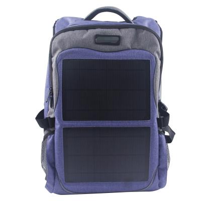 China Polyester Solar Backpack Outdoor Live Travel Camping Mountaineering Mobile Phone USB Charging Men's Backpack for sale