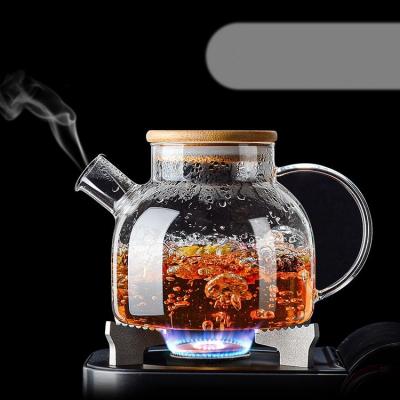 China Sustainable Wholesale 1000ml Borosilicate Glass Coffee Heat Resistant Teapot Set With Infuser Suitable For Stovetop for sale