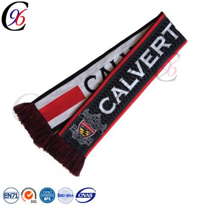 China Custom embroidery logo soccer fan winter china soccer scarf factory micro fleece soccer scarf for sale