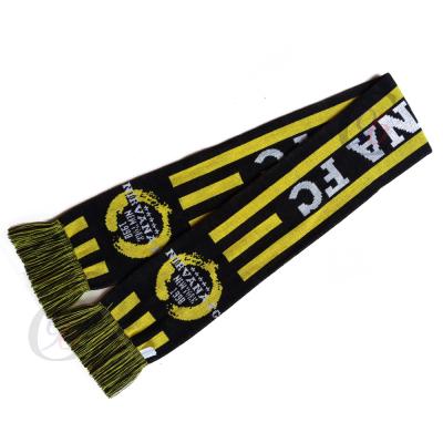 China Chengxing Jacquard Jacquard Jacquard Crochet Fashion Outdoor Fan Cheap Eco-friendly \AZO Free \Non Cadmium Knitted Custom Football Soccer Promotional Scarf for sale