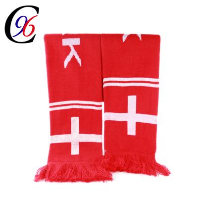 China Medium Embroidered Jacquard Knitted Football Fan Scarf for sale