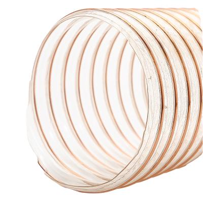 China Industry PU polyurethane air duct copper-plated steel wire pipe woodworking transparent industrial sawdust vacuum telescopic duct for sale