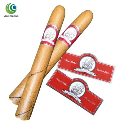 China Waterproof Customized Cigar Brand Logo Label With Stamping Ribbon Foil Process for sale