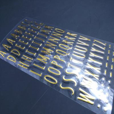 China Transparent Vinyl Label Water Proof Waterproof Embossed Letter Logo Decal Custom Printing Sticker for sale