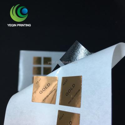 China Waterproof Customized Square Sheet Label Copper Printing Sticker With Adhesive for sale