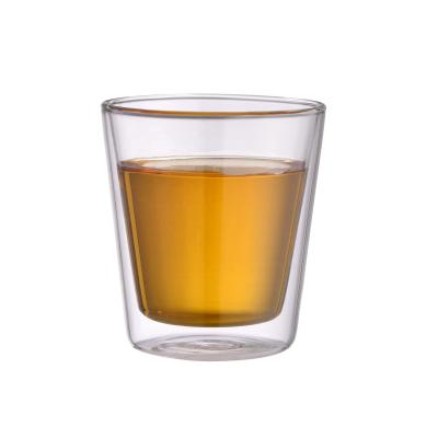 China Sustainable High Temperature Resistance Double Wall Borosilicate Glass Cups For Tea And Coffee for sale