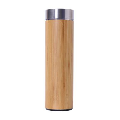 China PORTABLE 400ml Double Wall Stainless Steel Bamboo Vacuum Flasks Insulated Tumblers for sale