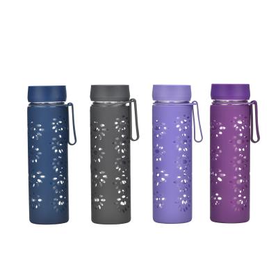 China Sustainable Wholesale Sports Drinking Water Bottles High Borosilicate Glass Single Wall High Temperature Resistant Portable Cup for sale