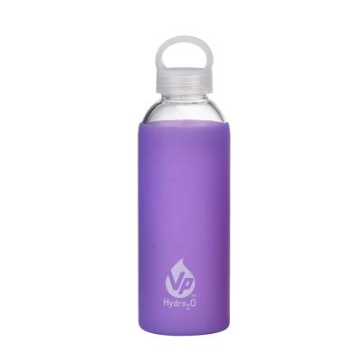 China Viable Wholesale Custom Sports High Capacity Portable Color Crate Silicone Logo Borosilicate Glass Heat Resistant Bottle With Handle Lid for sale