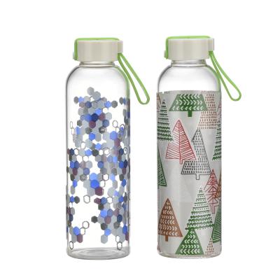 China Durable Double Wall High Borosilicate Glass Water Bottle With Silicone Case Beautiful For Gift for sale