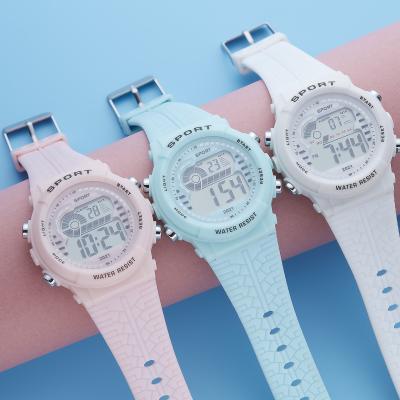 China Dropshipping Unicorn Sports Electronic Watches Waterproof Alarm Matcha Green Explosive Student Led Watches for sale