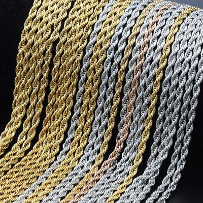 China Hiphop Wholesale Steel 3mm Titanium Projection Twist Chain Hip Hop Necklace Display for sale