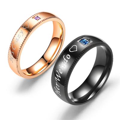 China BOHEMIA Stainless Steel Large Size Rings, Korean Wedding Rings, Engagement Couples Rings for sale